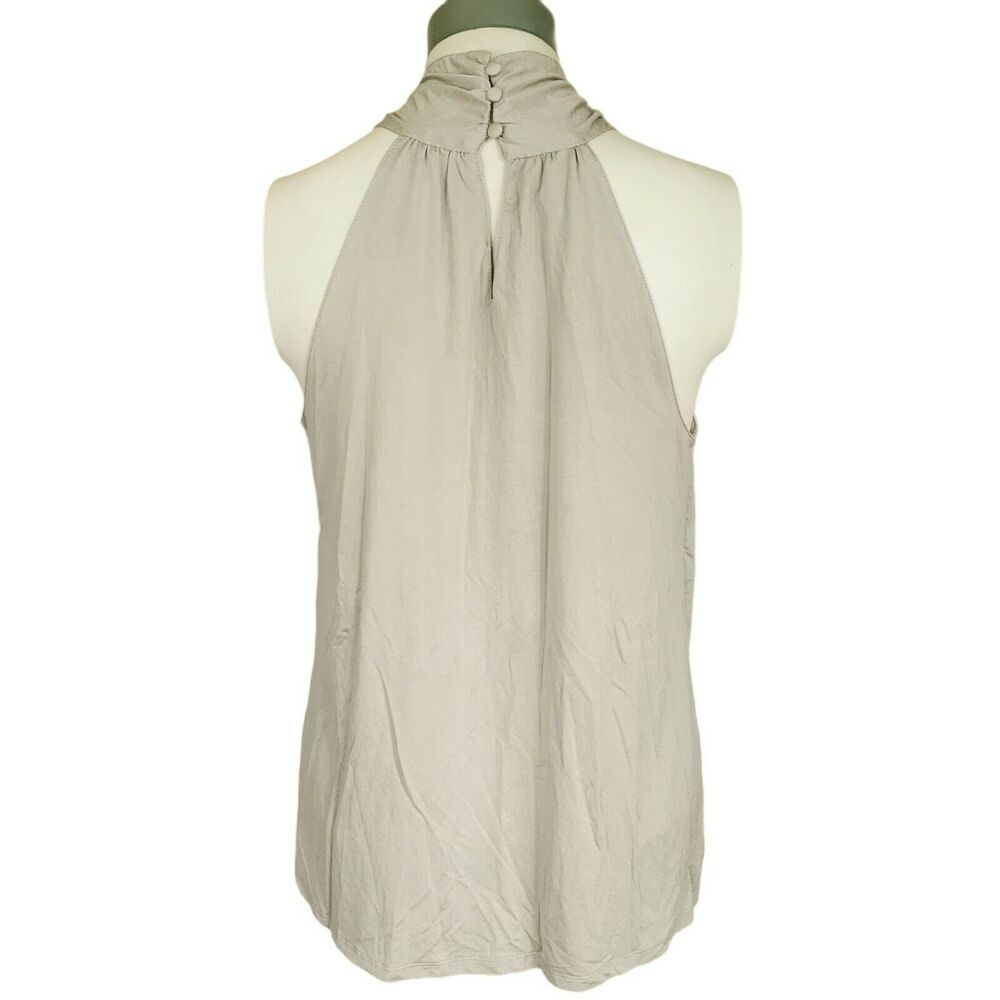GENERATION LOVE Wisteria halter top cross front slinky blouse in taupe Sz XS NEW - Picture 2 of 6
